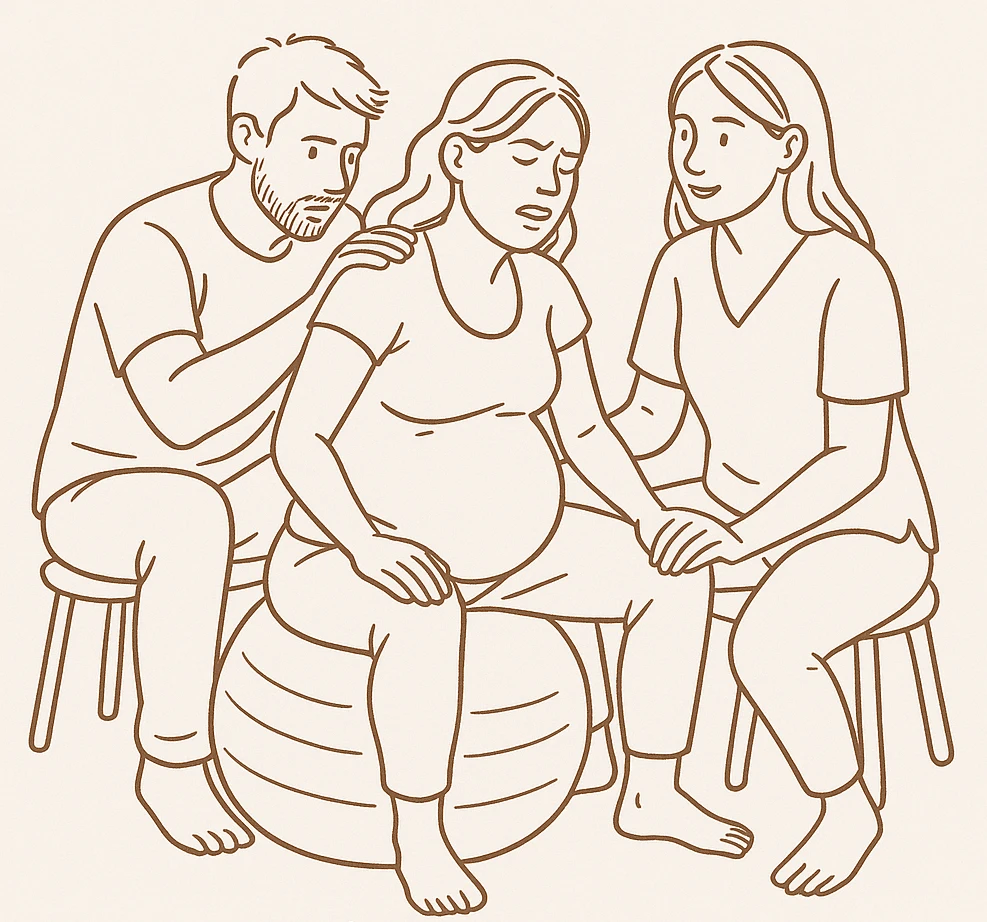 Illustration pour Présence à l'accouchement